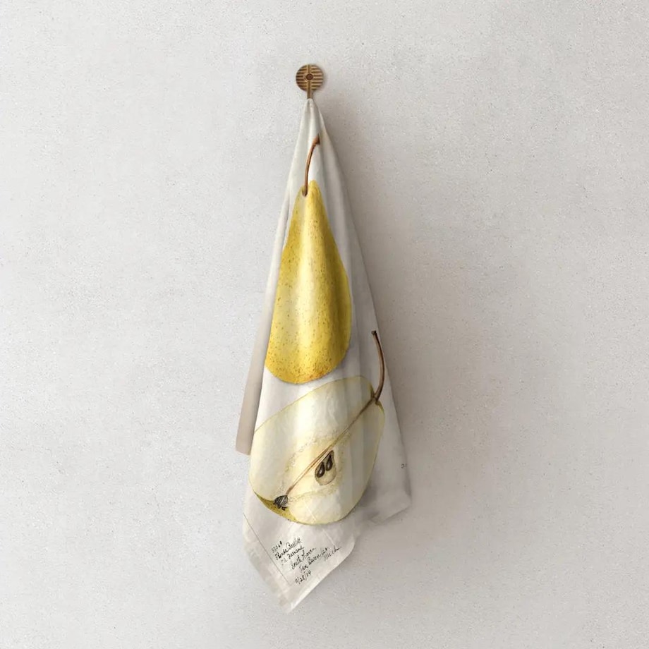 Lniany ręcznik kuchenny - żółta gruszka