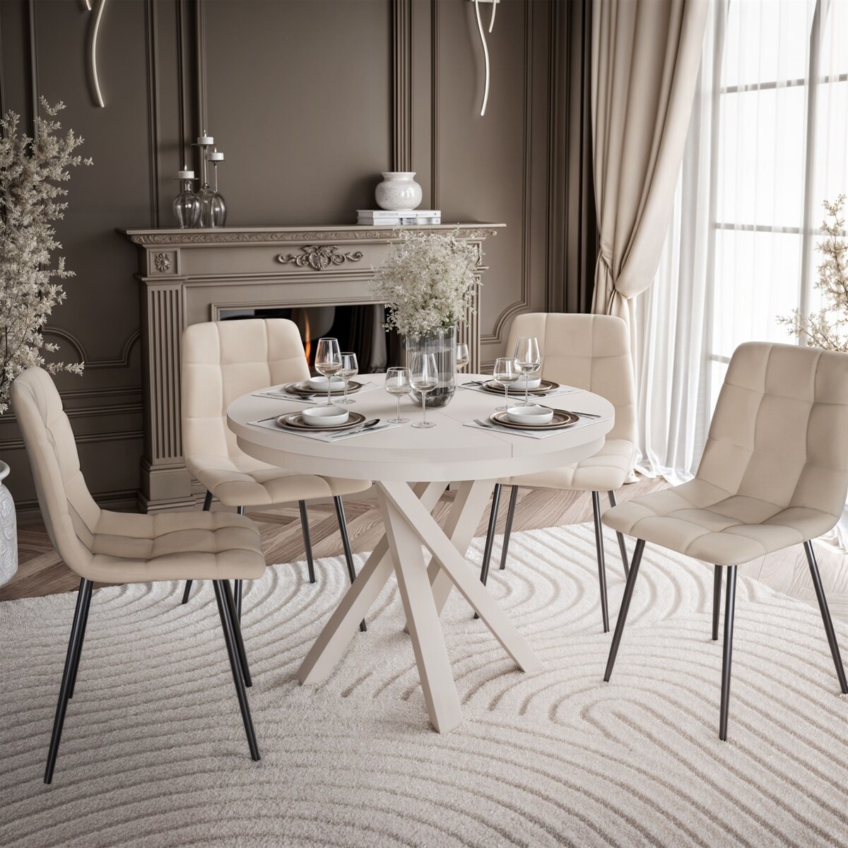 Rozkładany stół LUMI, kaszmir