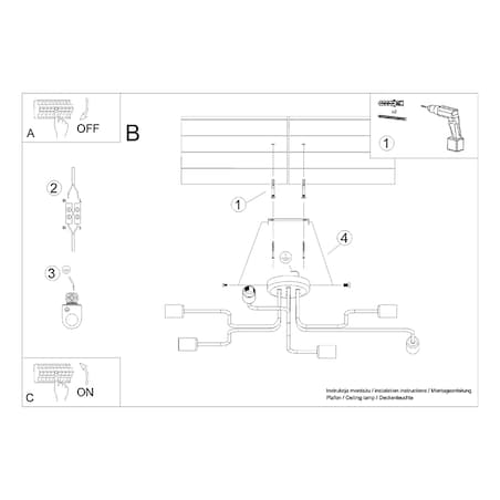Żyrandol VECTOR 6 czarny