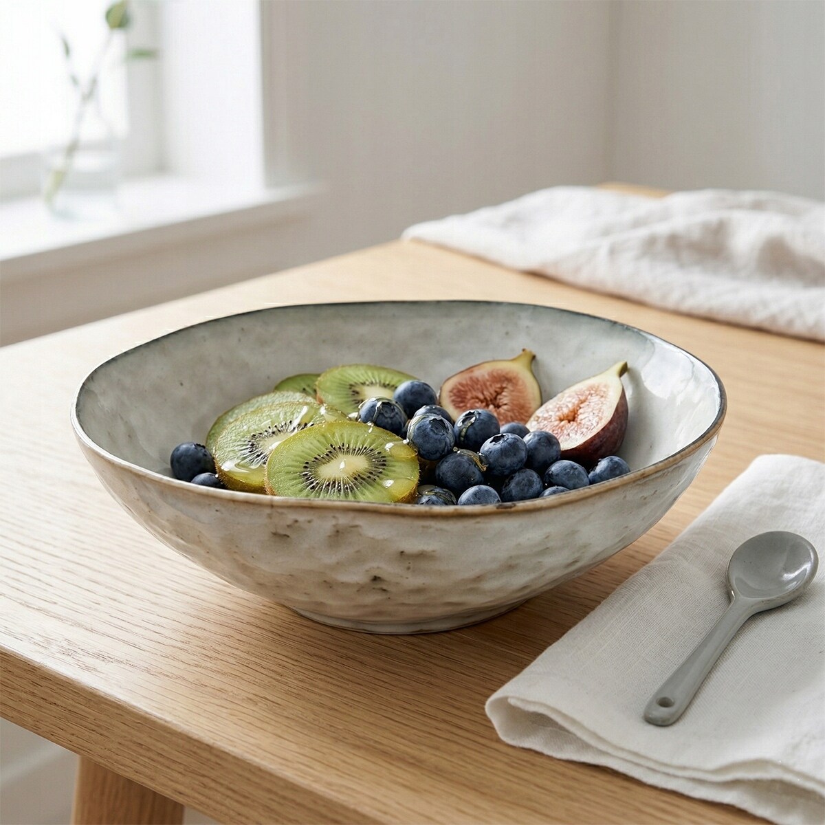 MISA MISKA NA OWOCE SAŁATKĘ PATERA 30cm CERAMICZNA BEŻOWA OKRĄGŁA DO DOMU