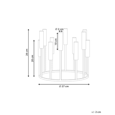 Świecznik TRAFARIA Metal 26 cm Złoty