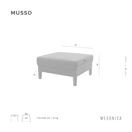 Puf Musso - ciemnoszary z pikowanym siedziskiem