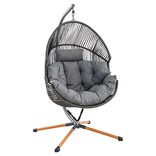 FOTEL WISZĄCY HOLAND KOKON CZARNY