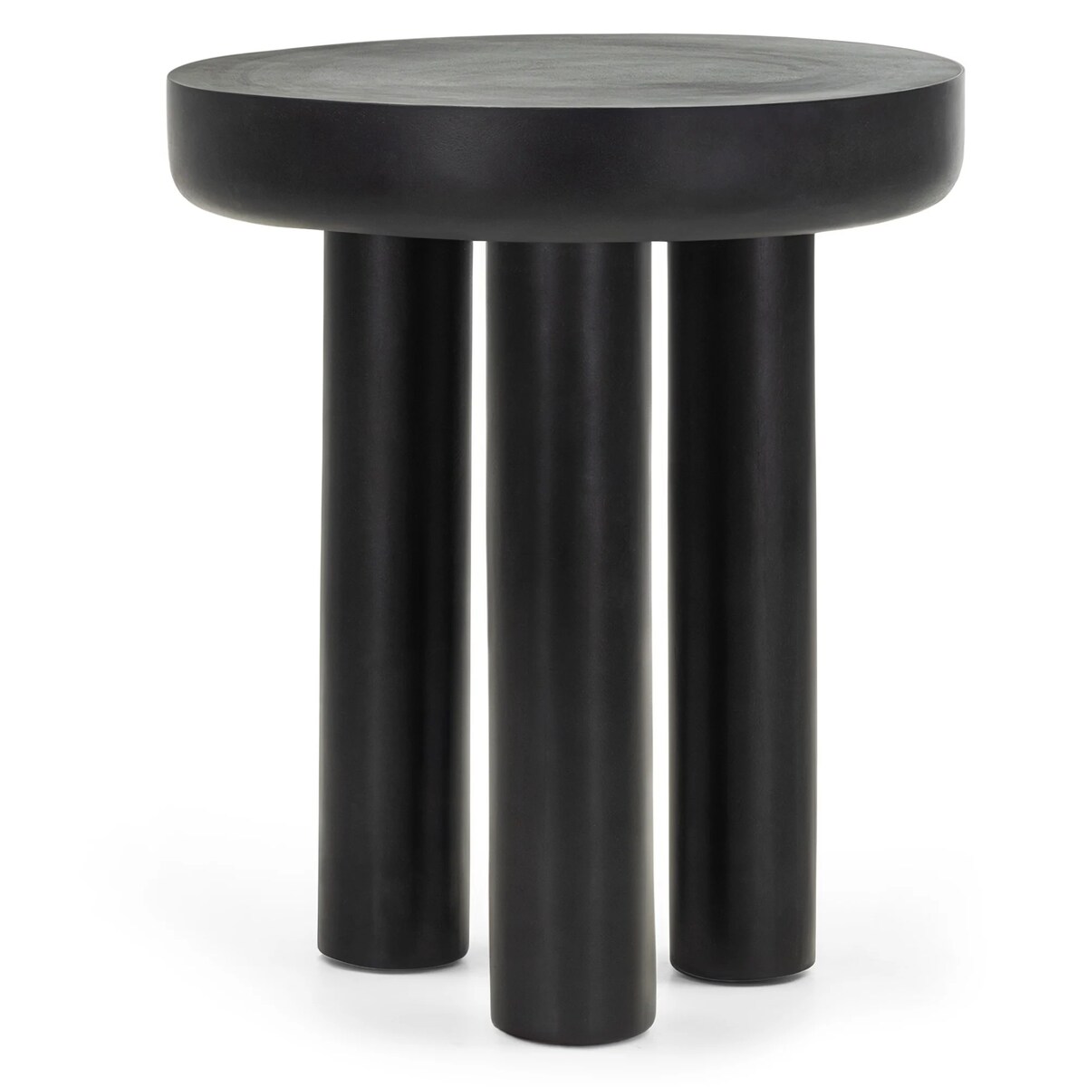 Stolik boczny z drewna mango Ø 50x60 cm GALLO czarny