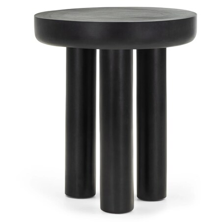 Stolik boczny z drewna mango Ø 50x60 cm GALLO czarny