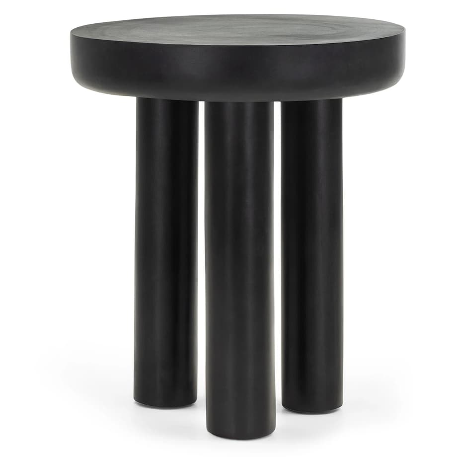 Stolik boczny z drewna mango Ø 50x60 cm GALLO czarny