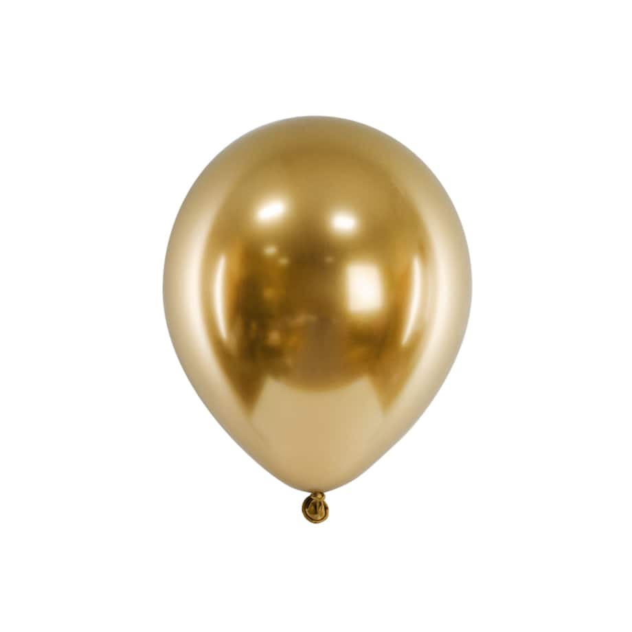 Balony Glossy, 46 cm, złoty (1 op. / 5 szt.)
