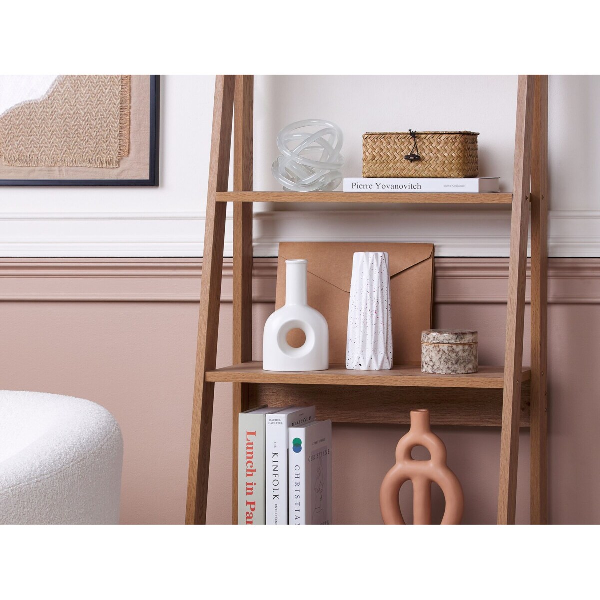 Wazon na kwiaty ceramiczny biały THEBES