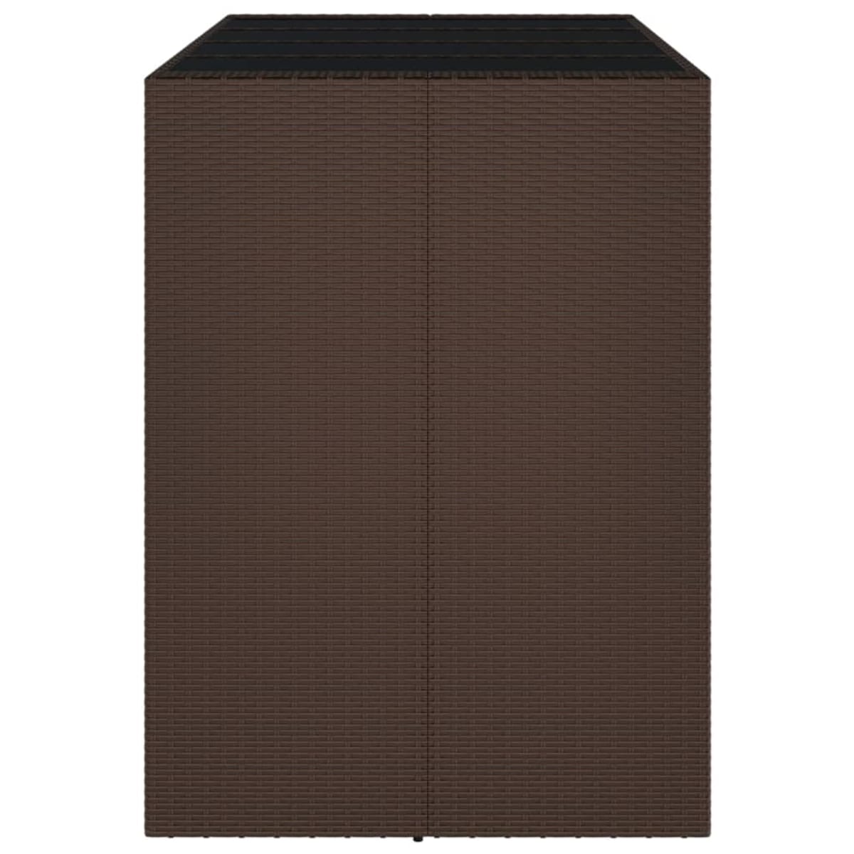 vidaXL Stolik barowy ze szklanym blatem, brązowy, 145x80x110 cm