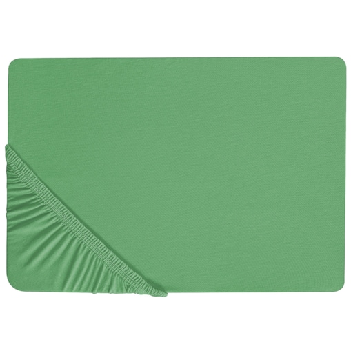 Bawełniane prześcieradło z gumką 90 x 200 cm zielone JANBU
