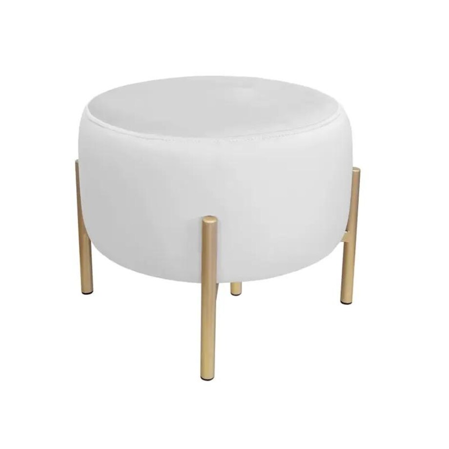 Pufa WILFRED MG VELVET jasnoszara/złota