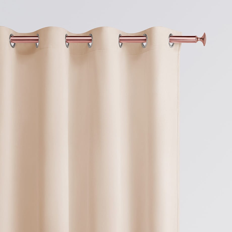 Półzaciemniająca Zasłona Ecru 140 x 260 na Przelotkach Kółka Subtelna