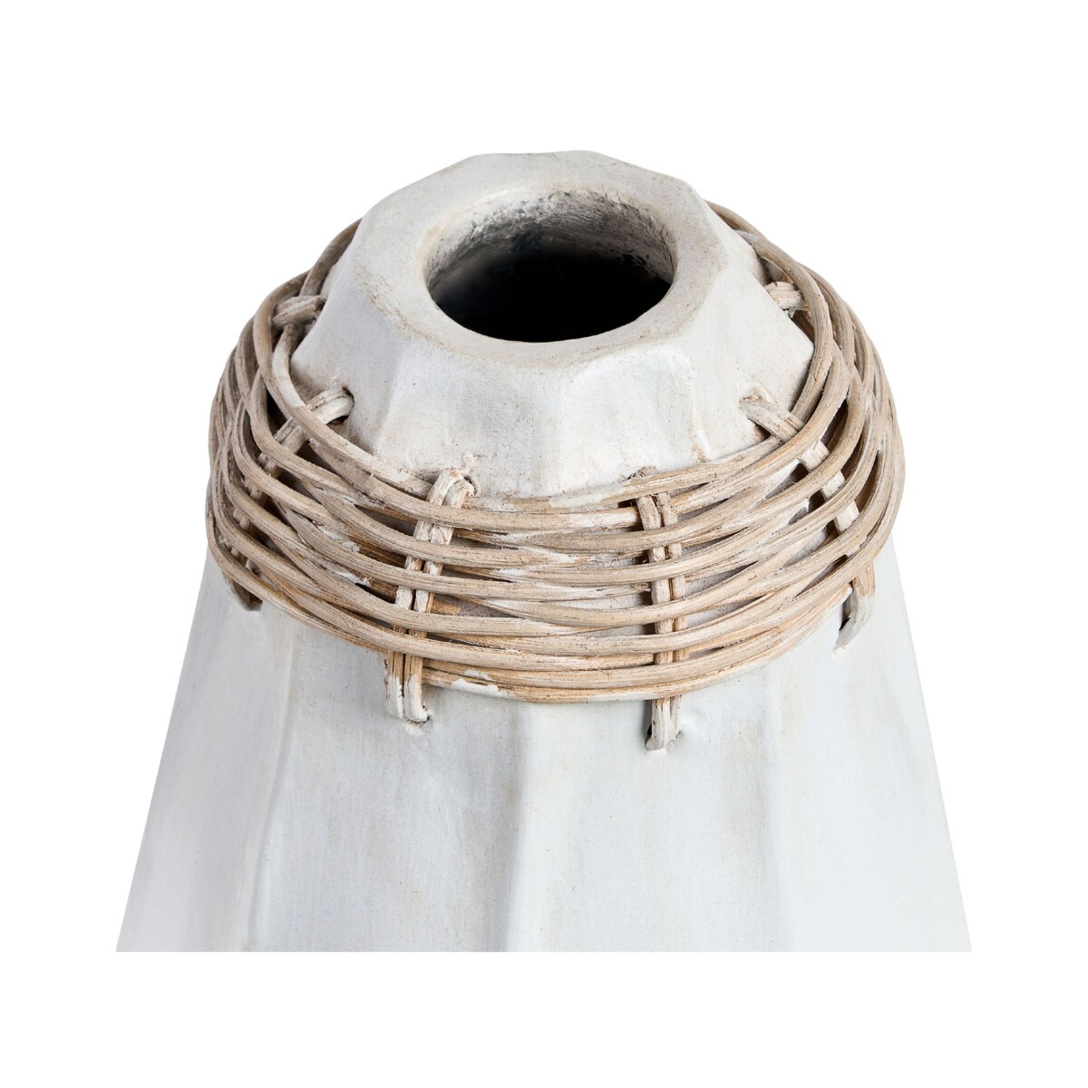 Wazon dekoracyjny z terakoty 30 cm biały KAMPAR