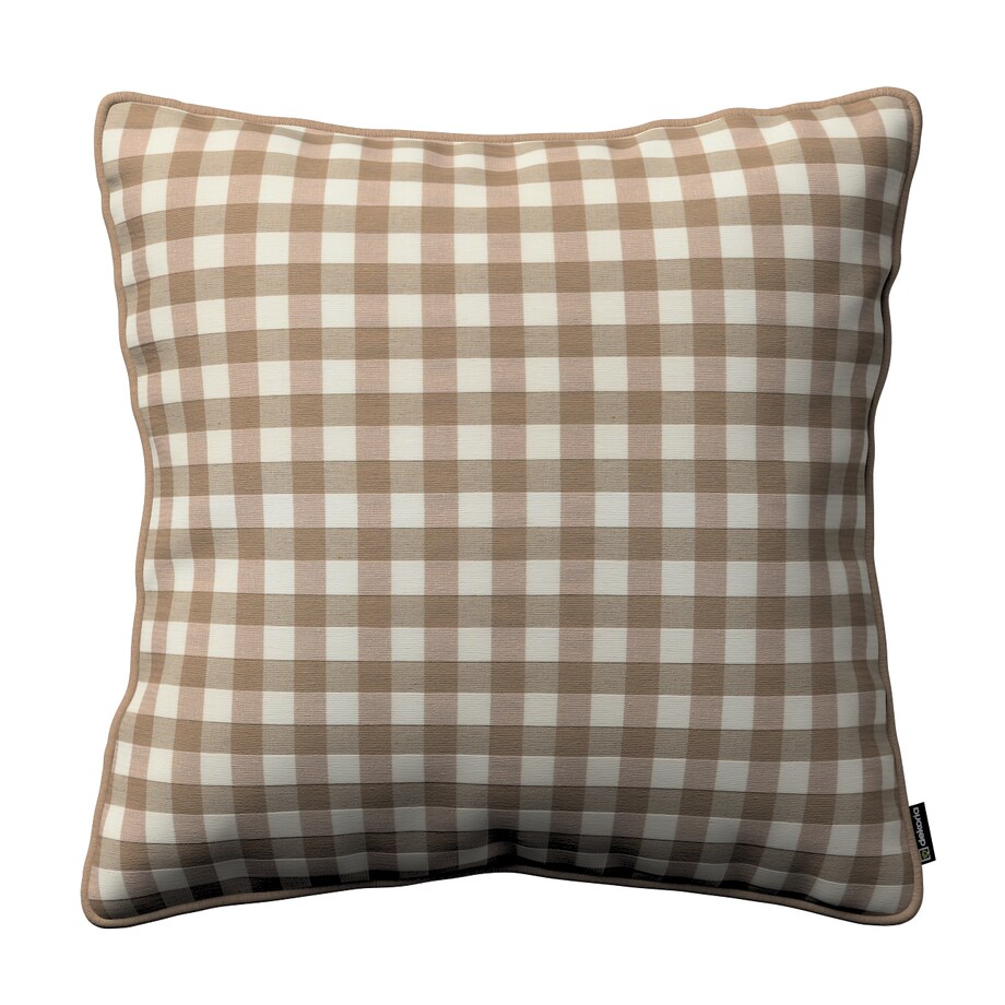 Poszewka Gabi na poduszkę 45x45 beżowo-biała kratka (1,5x1,5cm)