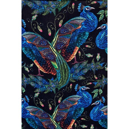 FOTEL WYPOCZYNKOWY Gredos czarny Z WZOREM PTAKA