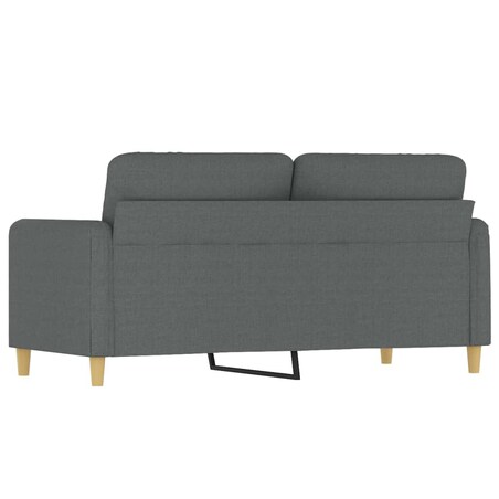 vidaXL Sofa 2-osobowa, ciemnoszara, 140 cm, tapicerowana tkaniną