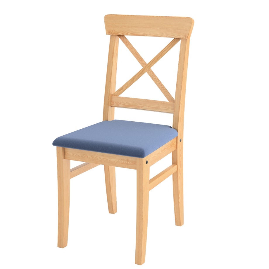 Pokrowiec na krzesło Ingolf z tapicerowanym siedziskiem, granatowy welwet, Inglof, Ingrid