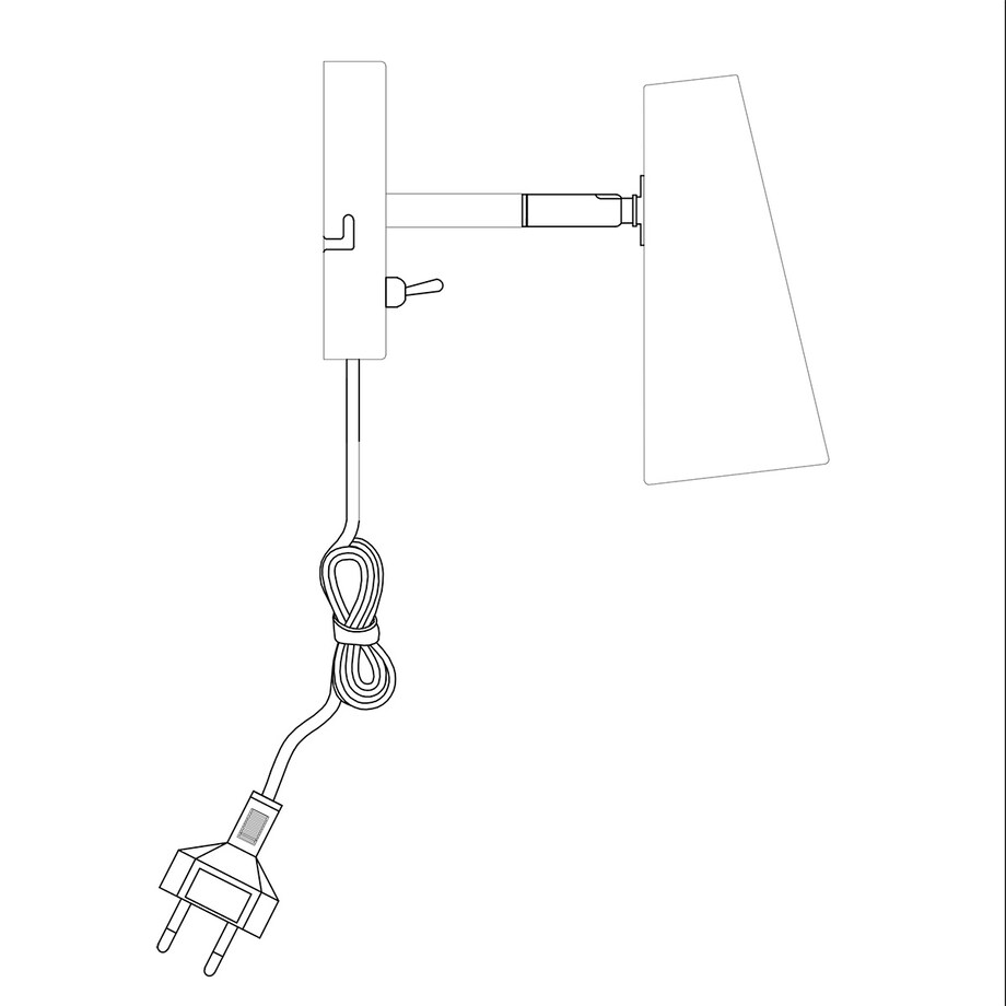 Ścienny spot sypialniany Crest 108200 kinkiet do czytania czarny