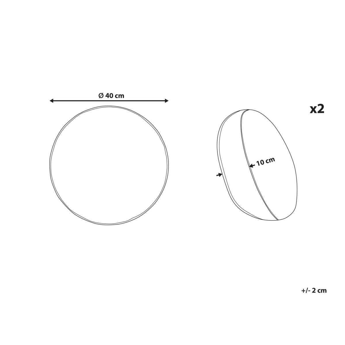 2 poduszki ogrodowe w kwiaty 40 cm niebieskie VALLORIA