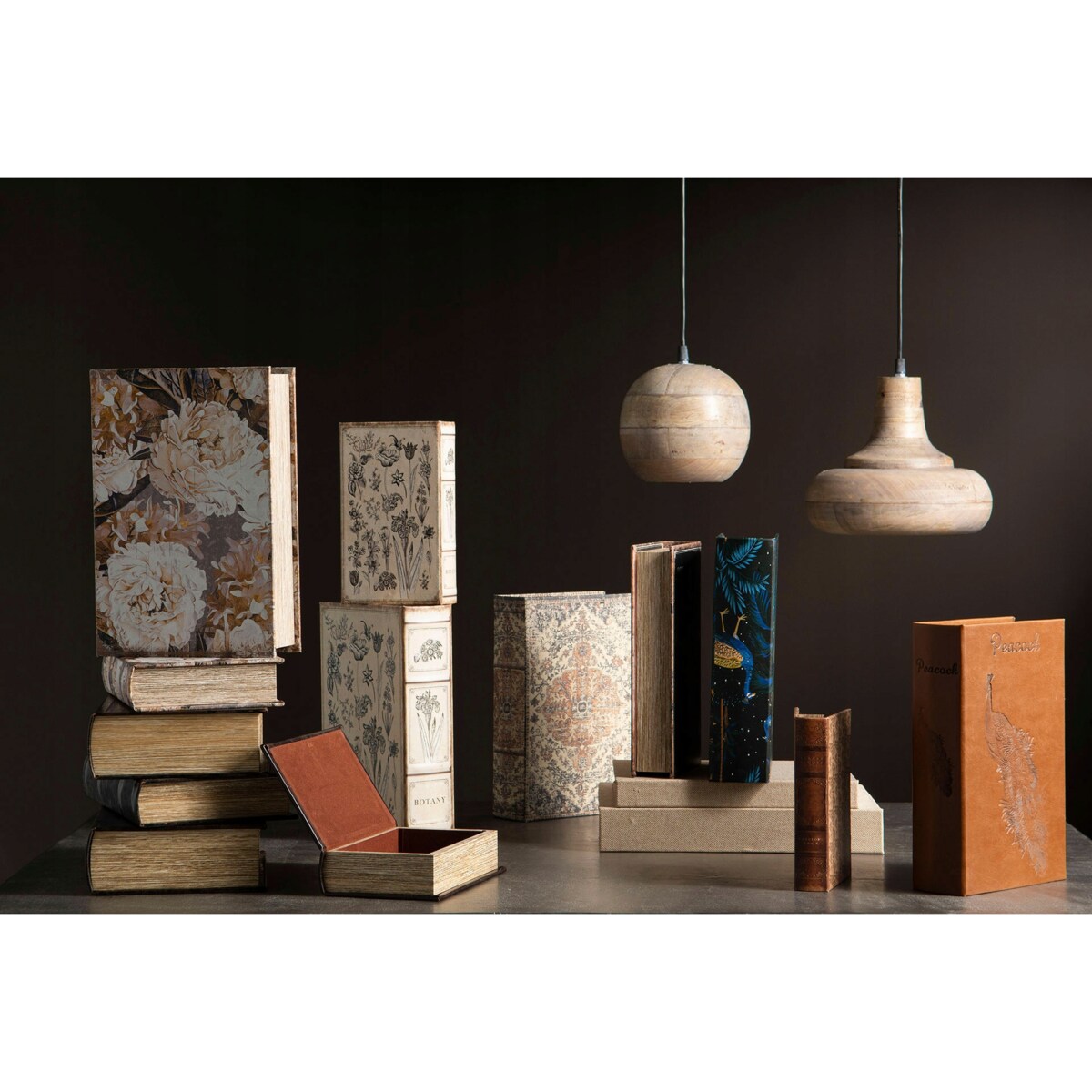 2 szt. PUDEŁKO KSIĄŻKA na drobiazgi kwiaty