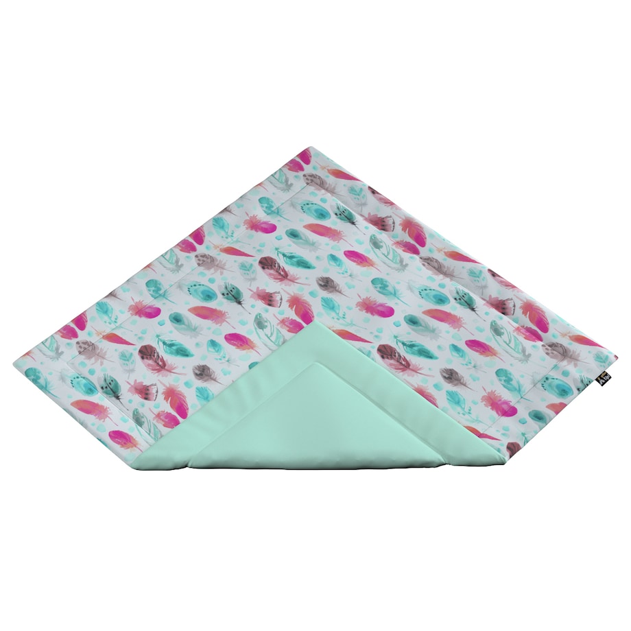 Mata do tipi, różowe i turkusowe piórka, 110x110, Magic Collection