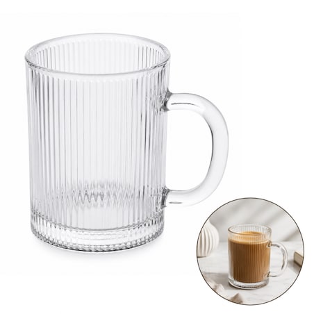 Szklanka 350ml ryflowana duża 1 szt do kawy, drinków SZK212