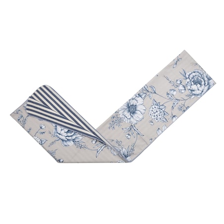 Dwustronny bieżnik Blossom Blue & Stripes – 50 × 220 cm