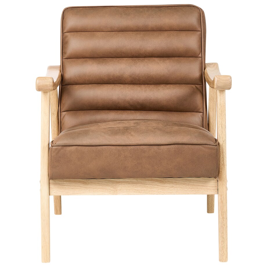 Fotel LEKNES Ekoskóra Brązowy