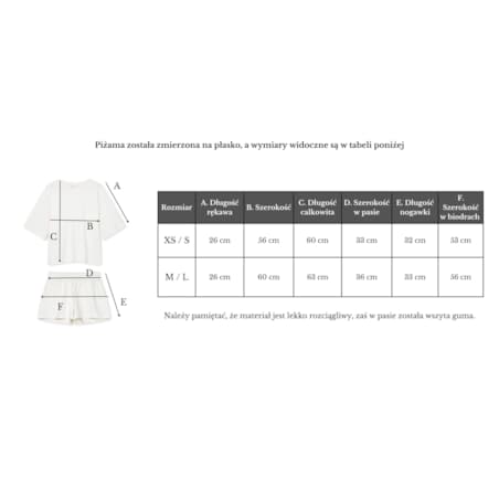 Piżama krótka day&night czarna XS/S