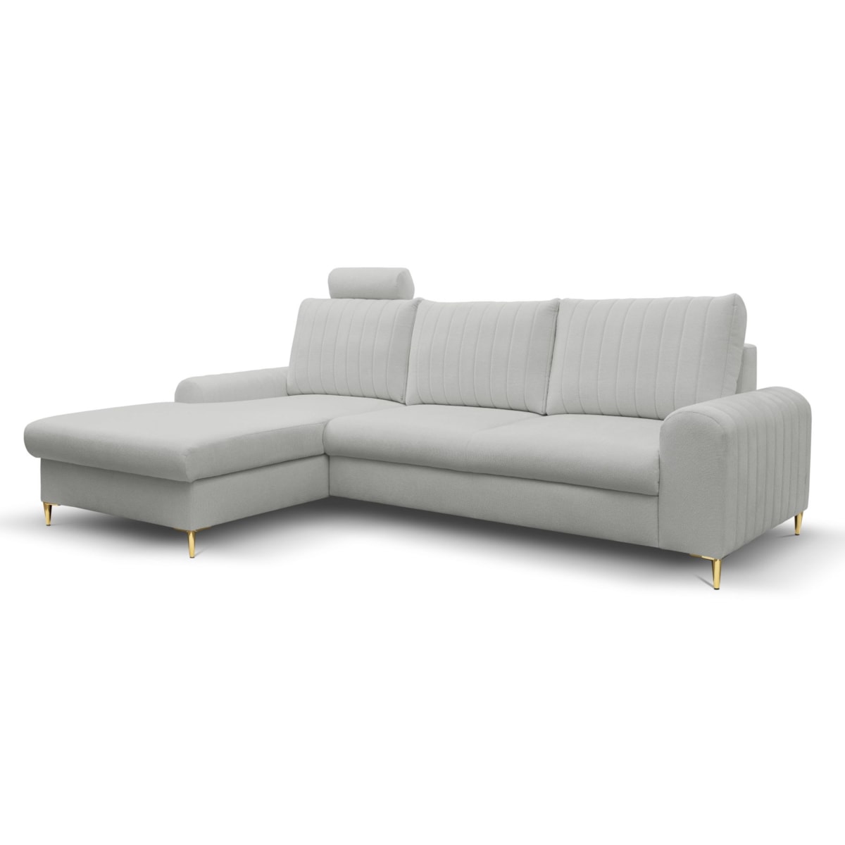 Elegancki narożnik MANGO z funkcją spania lewy - kolor popiel