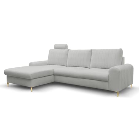 Elegancki narożnik MANGO z funkcją spania lewy - kolor popiel