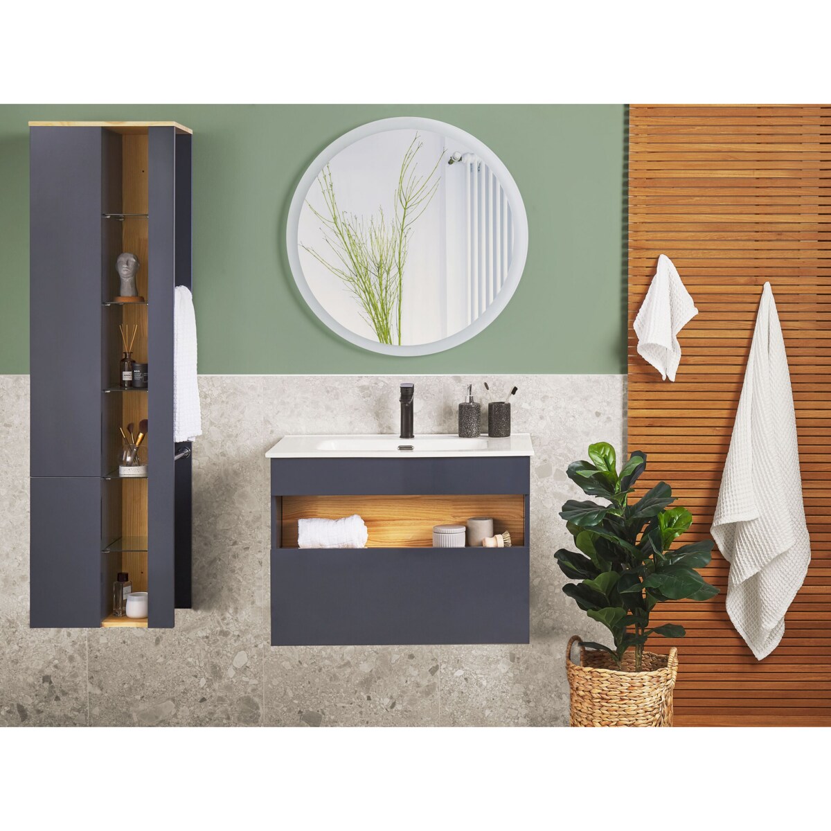 Zestaw mebli łazienkowych FIGUERES Szary