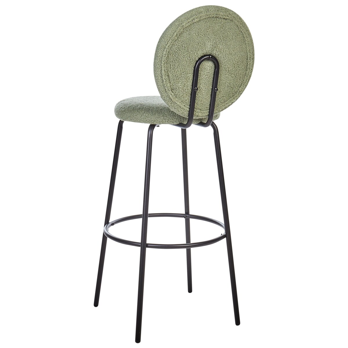 Zestaw 2 krzeseł barowych EMERY Boucle Jasnozielony