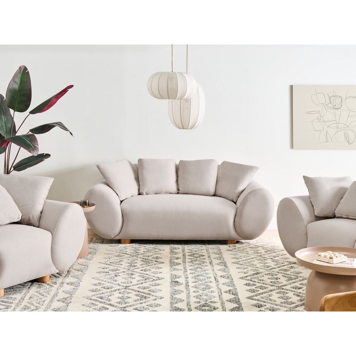 Sofa dla 2 osób RINGEL Jasnobeżowy