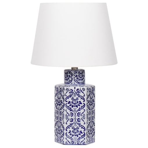 Lampa stołowa MARCELIN Porcelana Biały/ niebieski