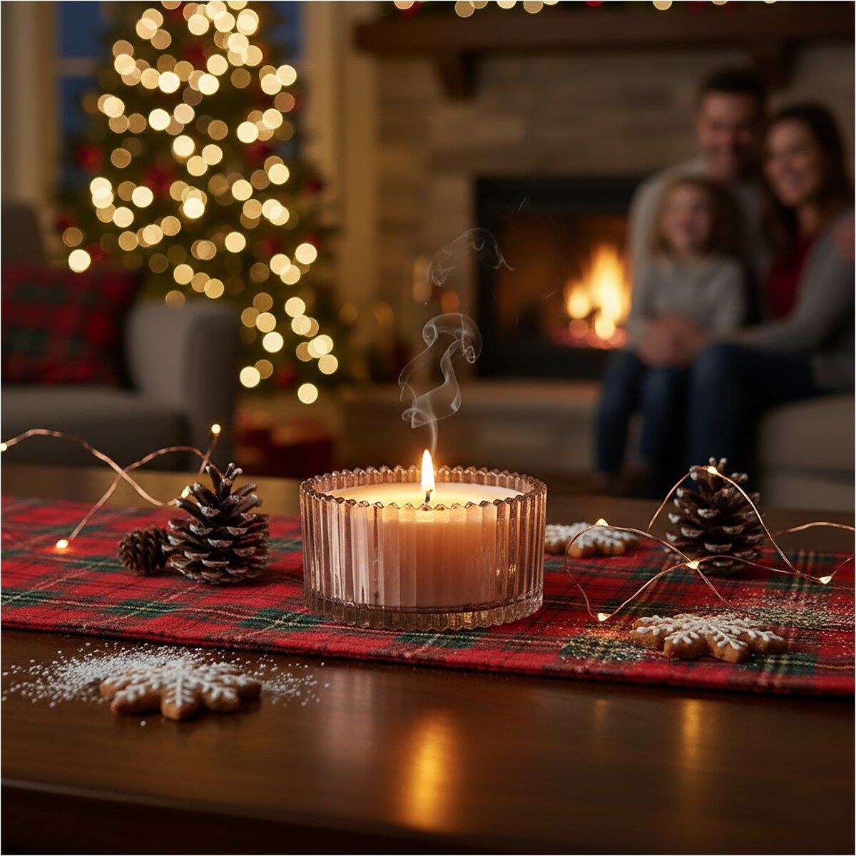 Świeca Dekoracyjna Szklana Świąteczna Ozdobna 10X5 CM Kolor Mocca