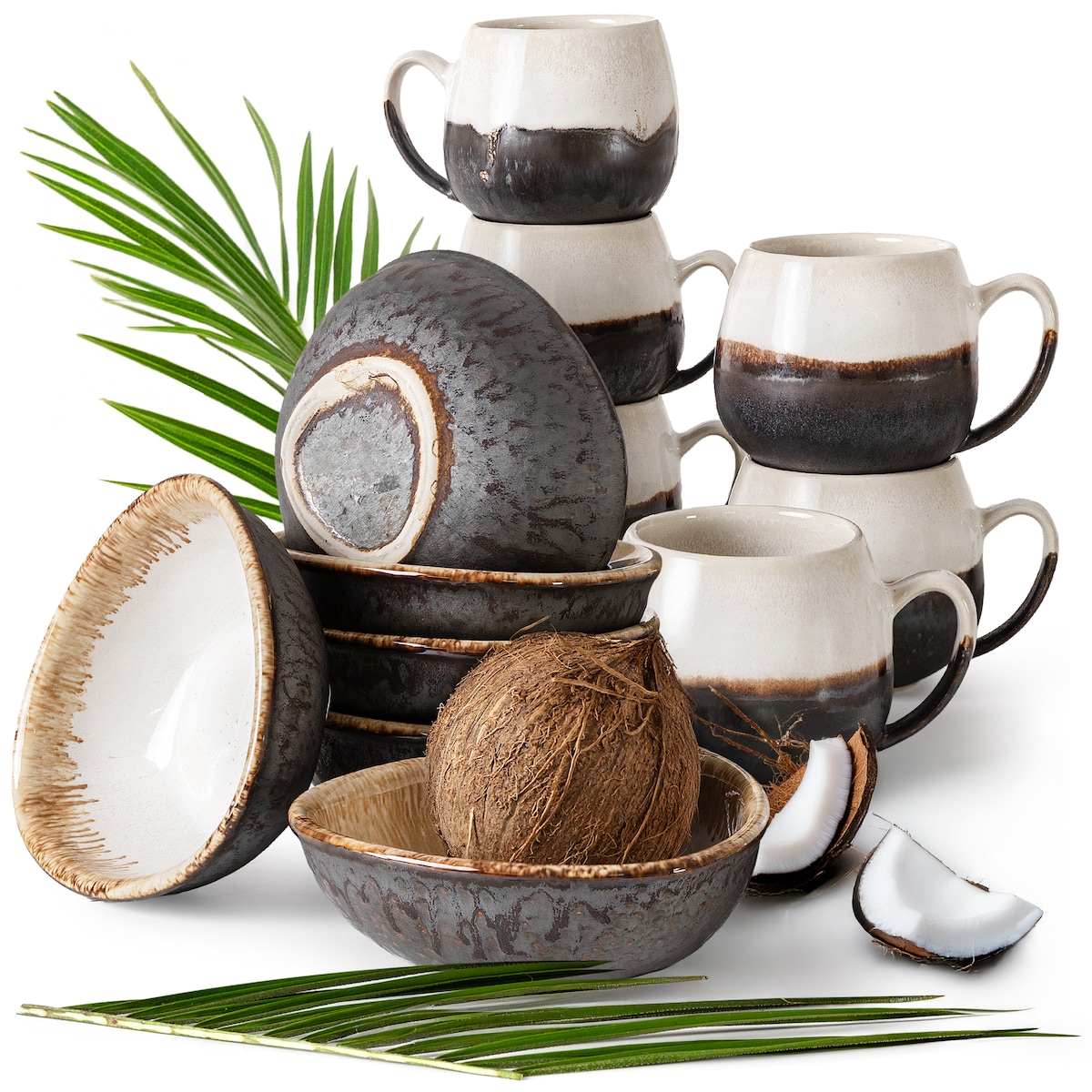 Konsimo PRIMA Zestaw śniadaniowy 6 os. (12 el.), jasnobeżowy