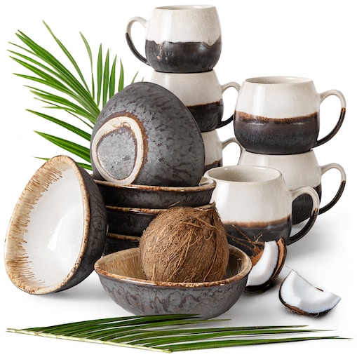 Konsimo PRIMA Zestaw śniadaniowy 6 os. (12 el.), jasnobeżowy