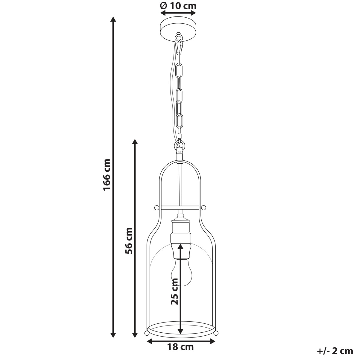 Lampa wisząca BASHILO Metal Czarny