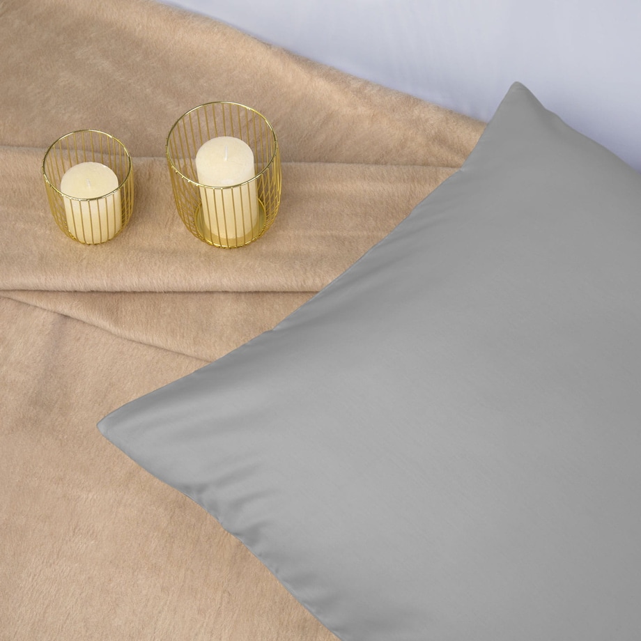 Pościel satyna bawełniana 180x200 kolor popiel