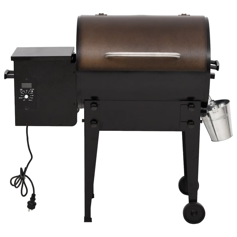 vidaXL Grill na pellet, czarny, 94 cm, żelazo