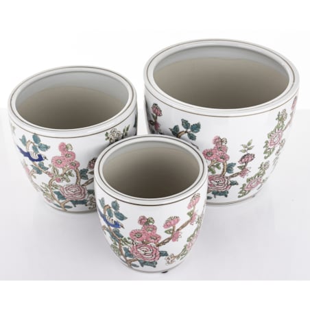 Osłonka 3 szt. ceramiczna w kwiaty 20,5x25 i 19x20 VASI DI FIORI