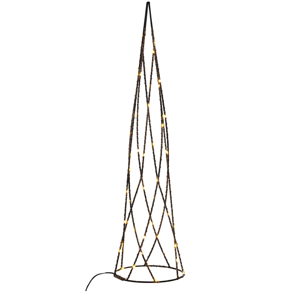 Zestaw 2 dekoracji świątecznych LED NEIDEN Choinka 52/38 cm Srebrny