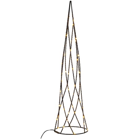 Zestaw 2 dekoracji świątecznych LED NEIDEN Choinka 52/38 cm Srebrny