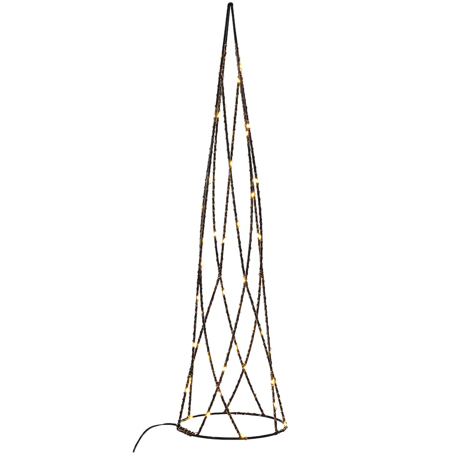Zestaw 2 dekoracji świątecznych LED NEIDEN Choinka 52/38 cm Srebrny