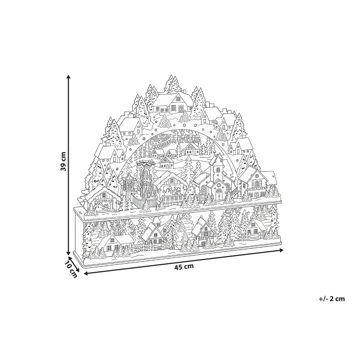 Dekoracja świąteczna LED BOLKESJO 39 cm Jasnobrązowy