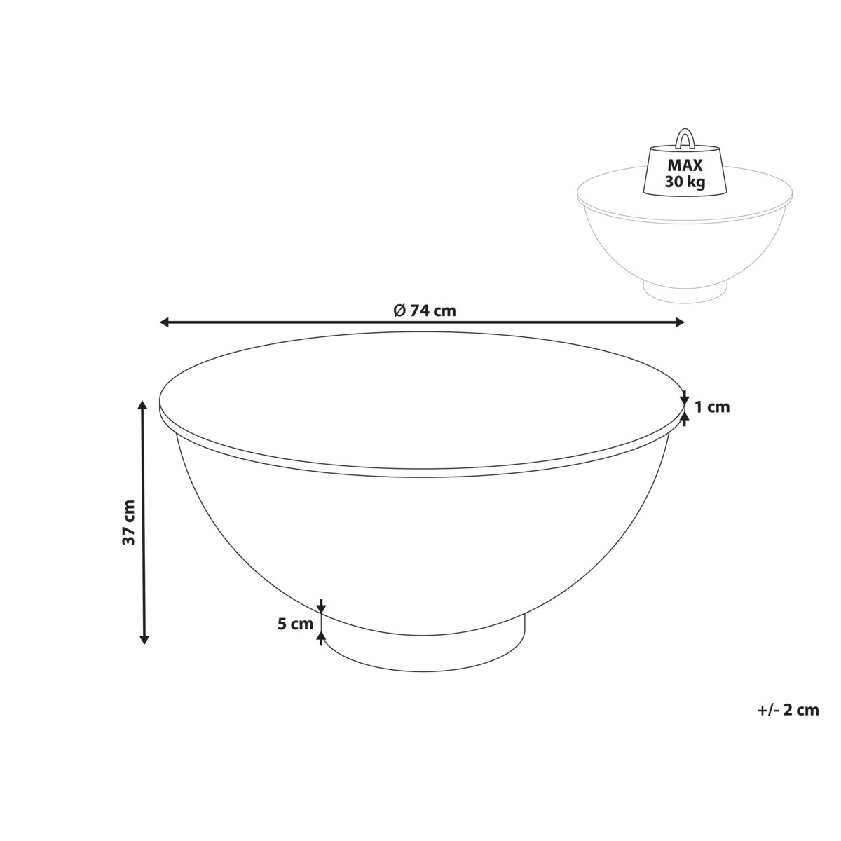 Stolik kawowy ceramiczny czarny NADINE