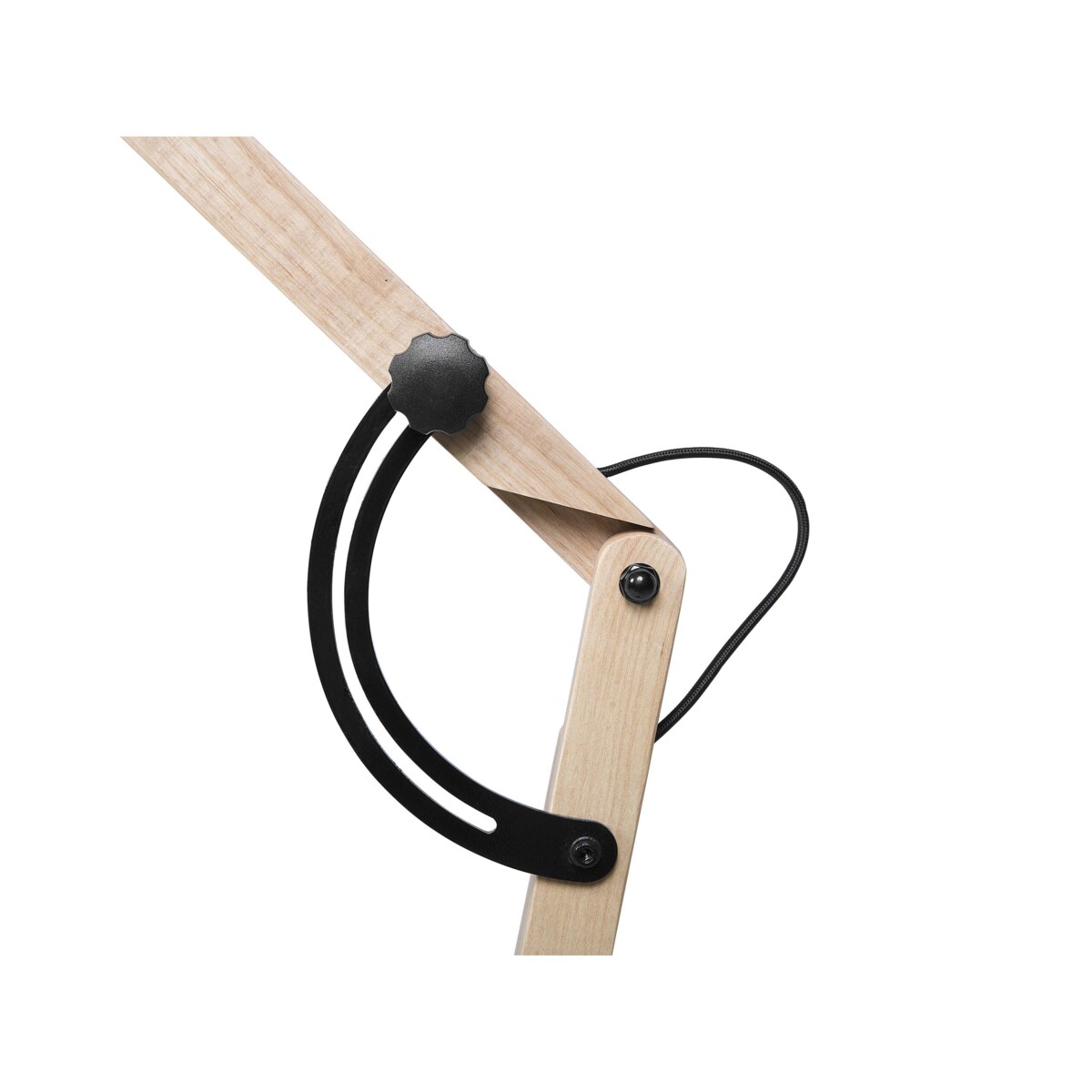 Lampa podłogowa regulowana drewniana czarna HETTON