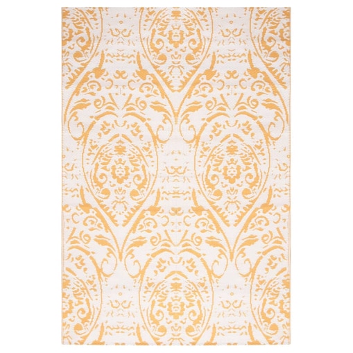 vidaXL Dywan zewnętrzny, ARAKIL żółty, 140 x 200 cm, PP