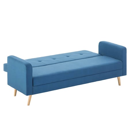 vidaXL Sofa materiałowa, niebieska